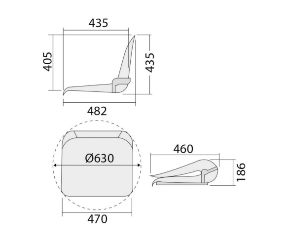 Osculati Asiento Azul y Blanco con Respaldo Abatible y Acolchado Extraíble