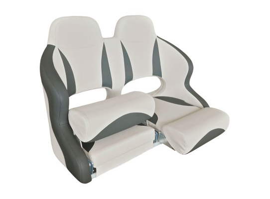 Osculati Double Seat with Flip-Up Backrest H99 Light and Dark Grey