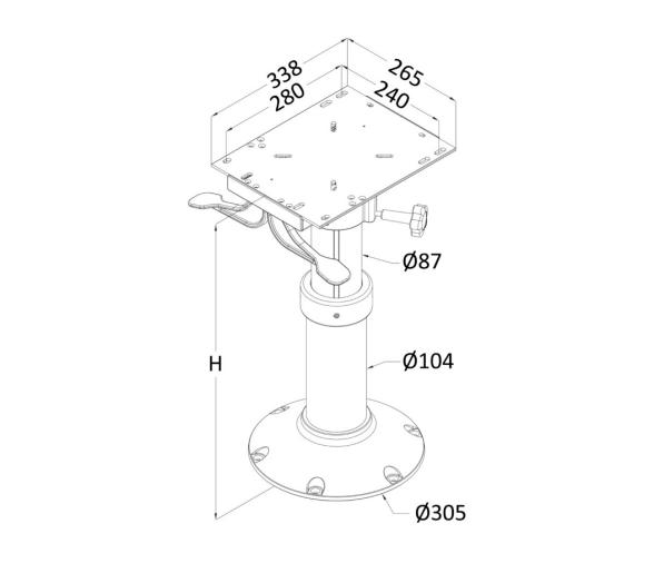 Osculati Base para Carcasa Asiento Maxi