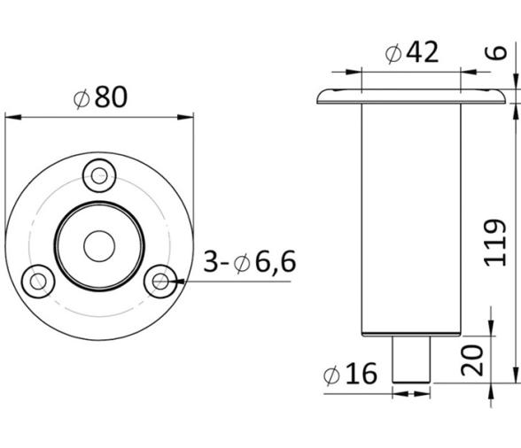 Osculati Base SS Empotrada + Buje POM