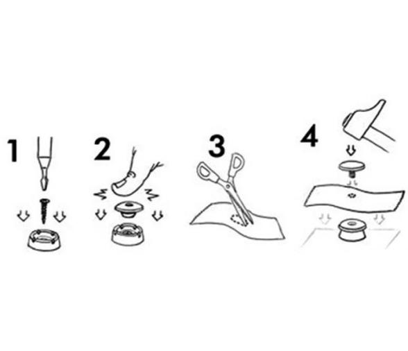 Osculati Broche de Plastico para Tornillo Negro