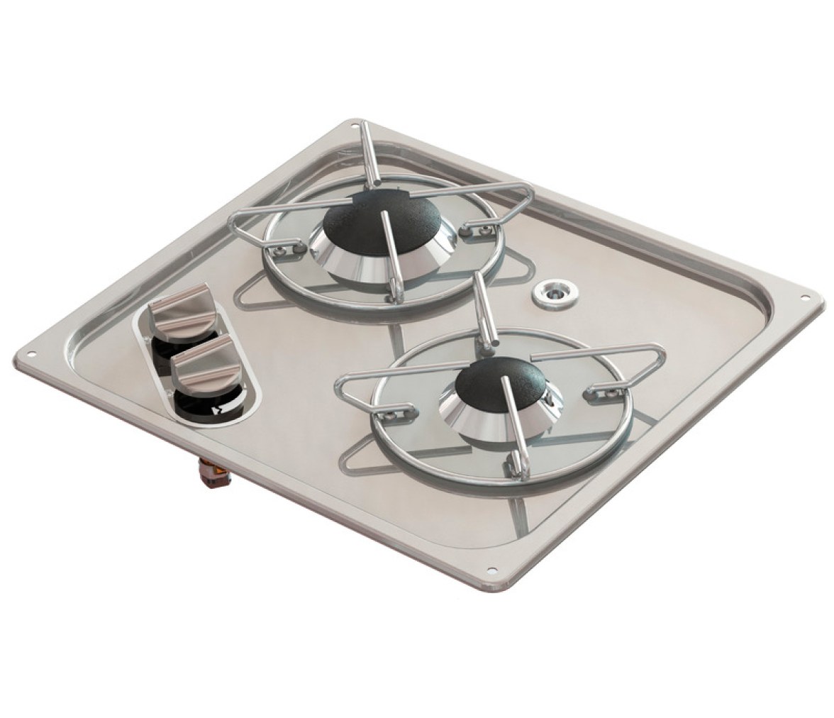 Cocina de Gas Empotrada con 2 Fuegos