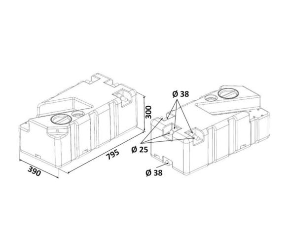 Osculati Depósito de Aguas Negras con Macerador 24 V 70L