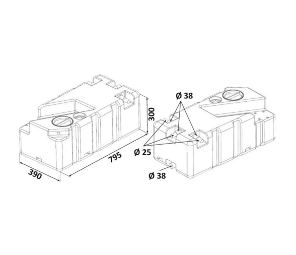 Osculati Depósito de Aguas Negras con Macerador 24 V 70L