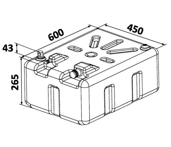 Osculati Depósito de Combustible PE 60 L