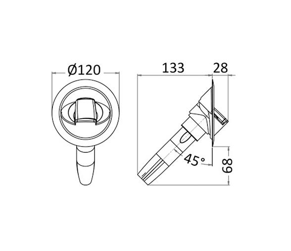 Osculati Ducha Saturn Agua Fría Base Blanca Vertical