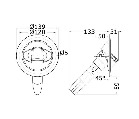 Osculati Ducha Saturn Agua Fría Vertical Base Acero Inoxidable