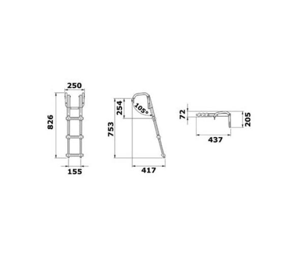 Osculati Escalera Telescopica con Asas para Pasarela