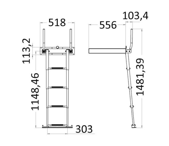 Douglas Marine  Escalera Telescópica Empotrada EasyUp