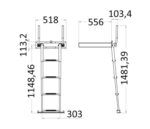 Osculati Escalera Telescópica Empotrada EasyUp