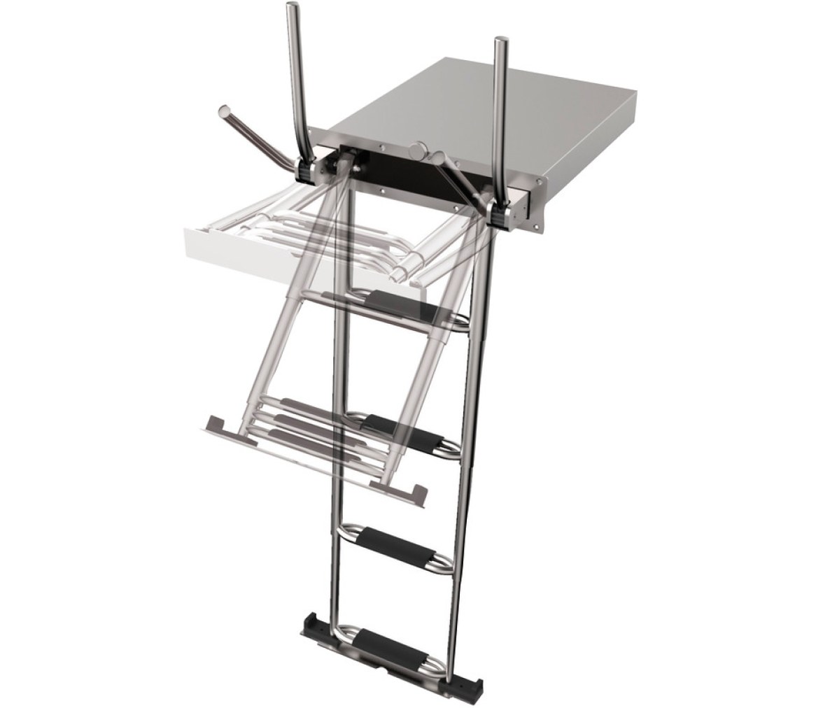 Douglas Marine EasyUp recessed telescopic ladder with handrails