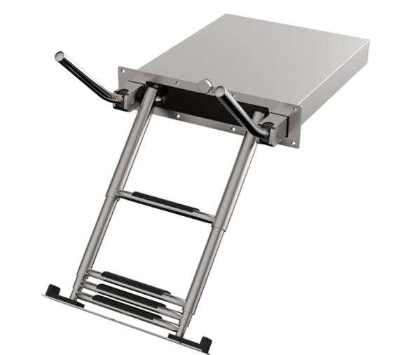 Douglas Marine Escalera telescópica empotrada EasyUp con barandillas