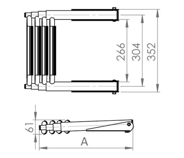 Osculati Escalera Deslizable Telescópica Grande para Plataforma