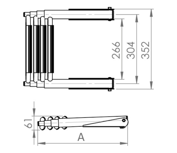 Osculati Escalera Deslizable Telescópica Grande para Plataforma
