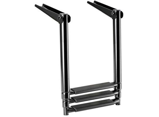 Osculati Total Black telescopic ladders for platforms (black colour)