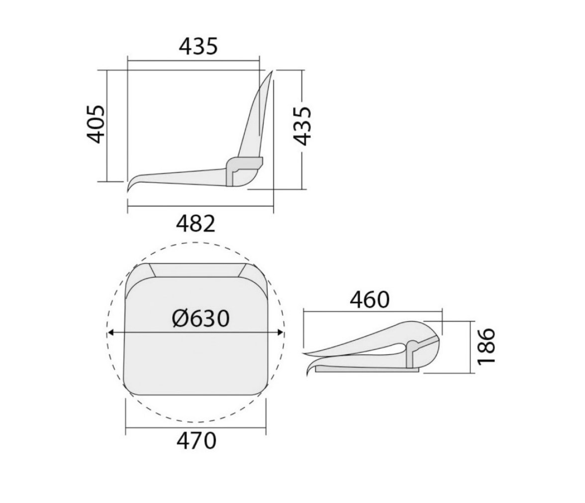 Osculati Estructura para Asiento con Respaldo Abatible