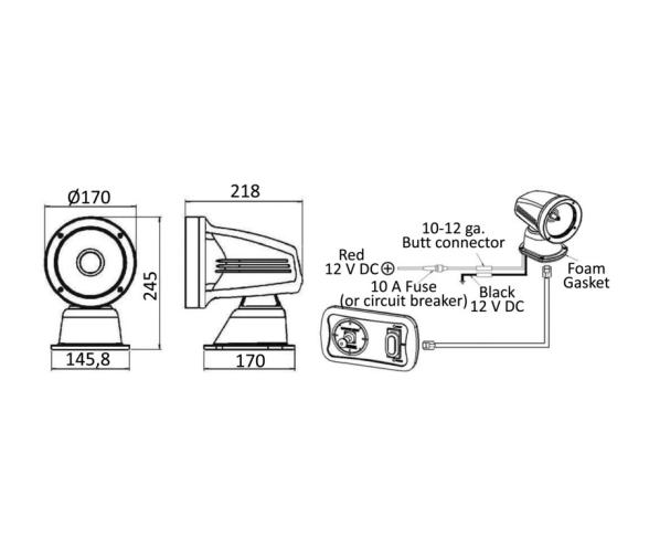 Osculati Foco Eléctrico 1 LED 12 V