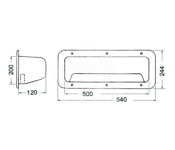 Osculati Guantera con Red 54 x 24 cm