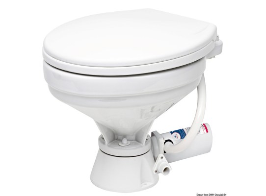 Osculati Inodoro eléctrico grande asiento plástico 12 V / 24 V