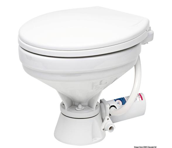 Osculati Inodoro eléctrico grande asiento plástico 12 V / 24 V