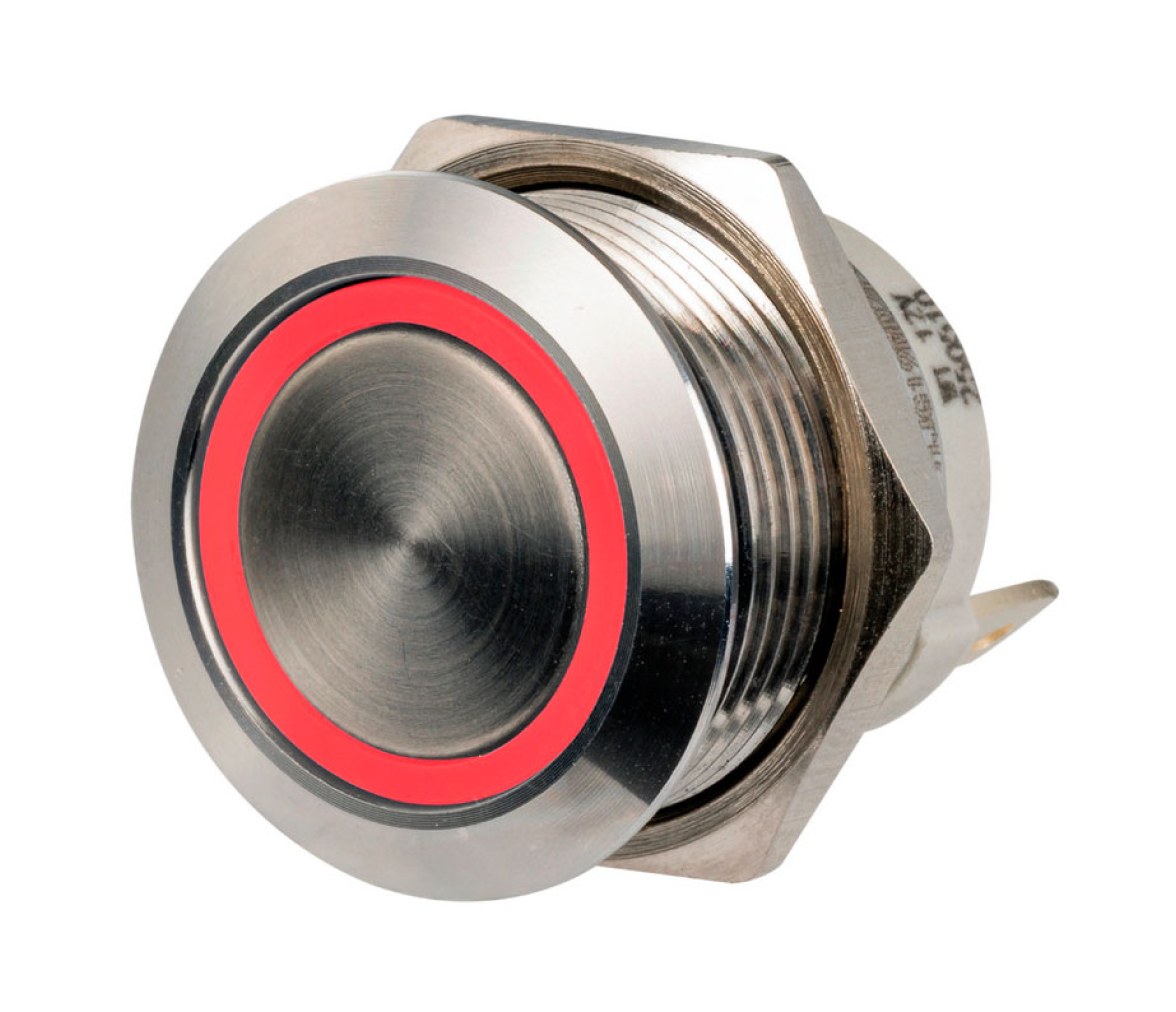 Osculati Interruptor Pushpull Acero Inoxidable (ON momentáneo)-OFF 12/24V 20A