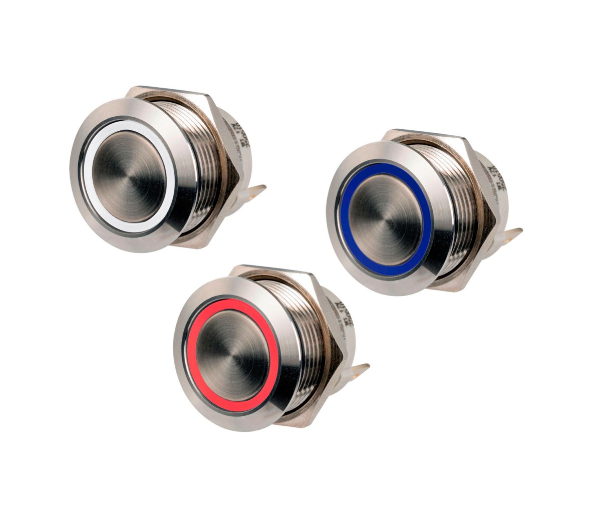 Osculati Interruptor Pushpull Acero Inoxidable (ON momentáneo)-OFF 12/24V 20A
