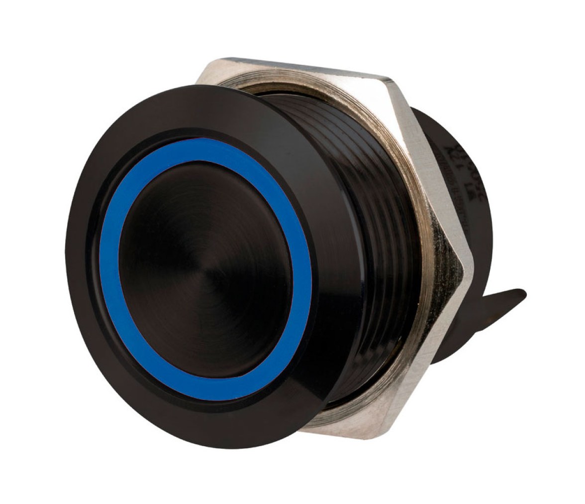 Osculati Interruptor Pushpull Acero Inoxidable (ON)-OFF 12/24V 20A Negro RBW