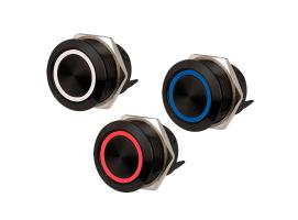 Osculati Interruptor Pushpull Acero Inoxidable ON-OFF 12/24V 20A Negro RBW