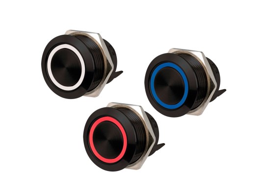 Osculati Stainless Steel Push-Pull Switch (ON)-OFF 12/24V 20A Black RBW
