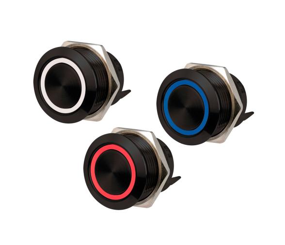 Osculati Interruptor Pushpull Acero Inoxidable (ON)-OFF 12/24V 20A Negro RBW