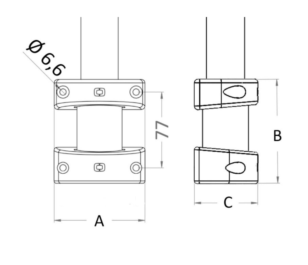 Osculati Kit de Soporte para Toldo Bimini