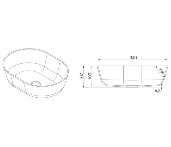 Osculati Lavabo Semi-ovalado en Ocritech Beige