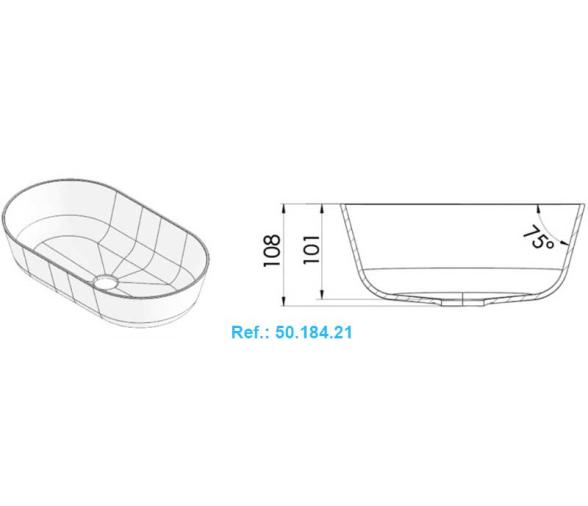 Osculati Lavabo Semi-ovalado en Ocritech Blanco