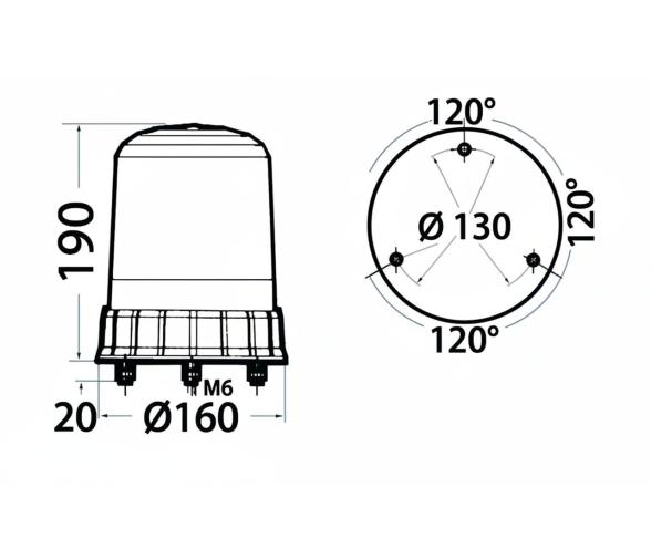 Osculati Luz Azul para Vehículos de Emergencia 12/24 V