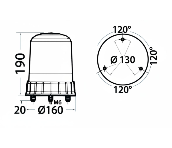 Osculati Luz Azul para Vehículos de Emergencia 12/24 V
