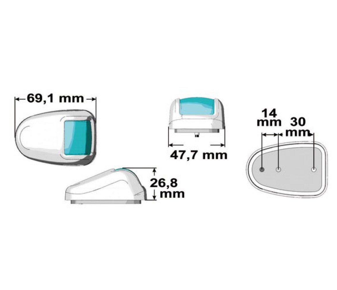 Osculati Luz de Navegacion LED Orions Estribor Plastico