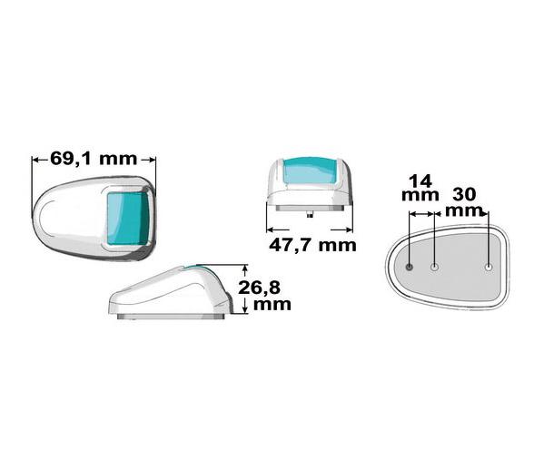 Osculati Luz de Navegacion LED Orions Estribor Plastico