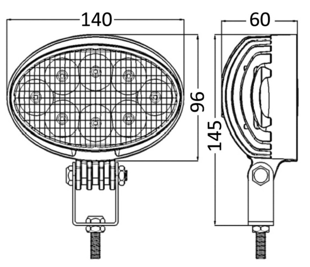 Osculati Luz LED Ajustable con Carcasa Blanca Ovalada