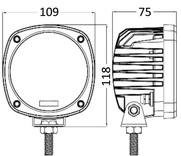 Osculati Luz Led Ajustable con Carcasa Cuadrada Blanca