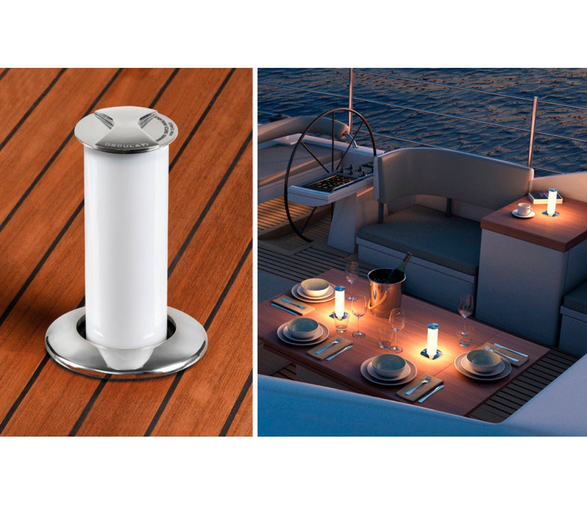 Osculati Luz LED Aurora de Mesa Retráctil Corta Base Redonda