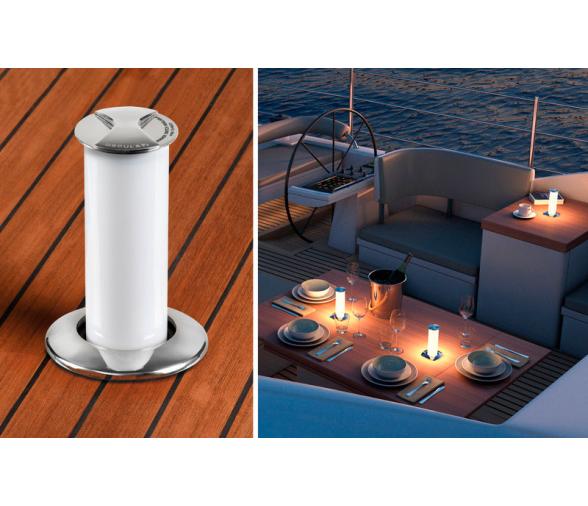 Osculati Luz LED Aurora de Mesa Retráctil Larga Base Redonda