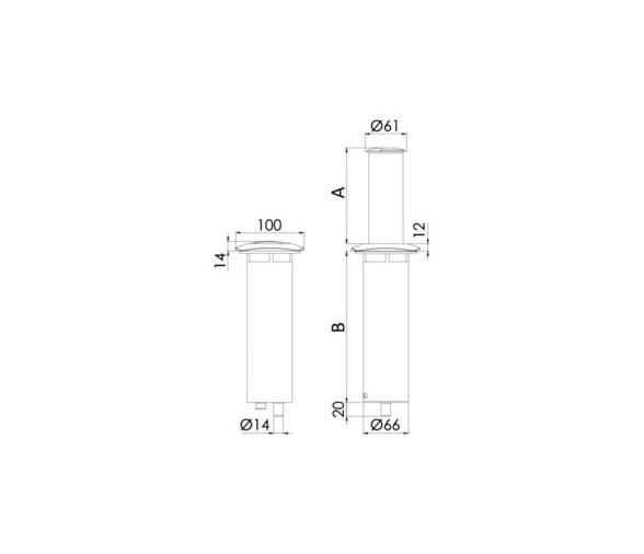 Osculati Luz LED Aurora de Mesa Retráctil Larga Base Redonda