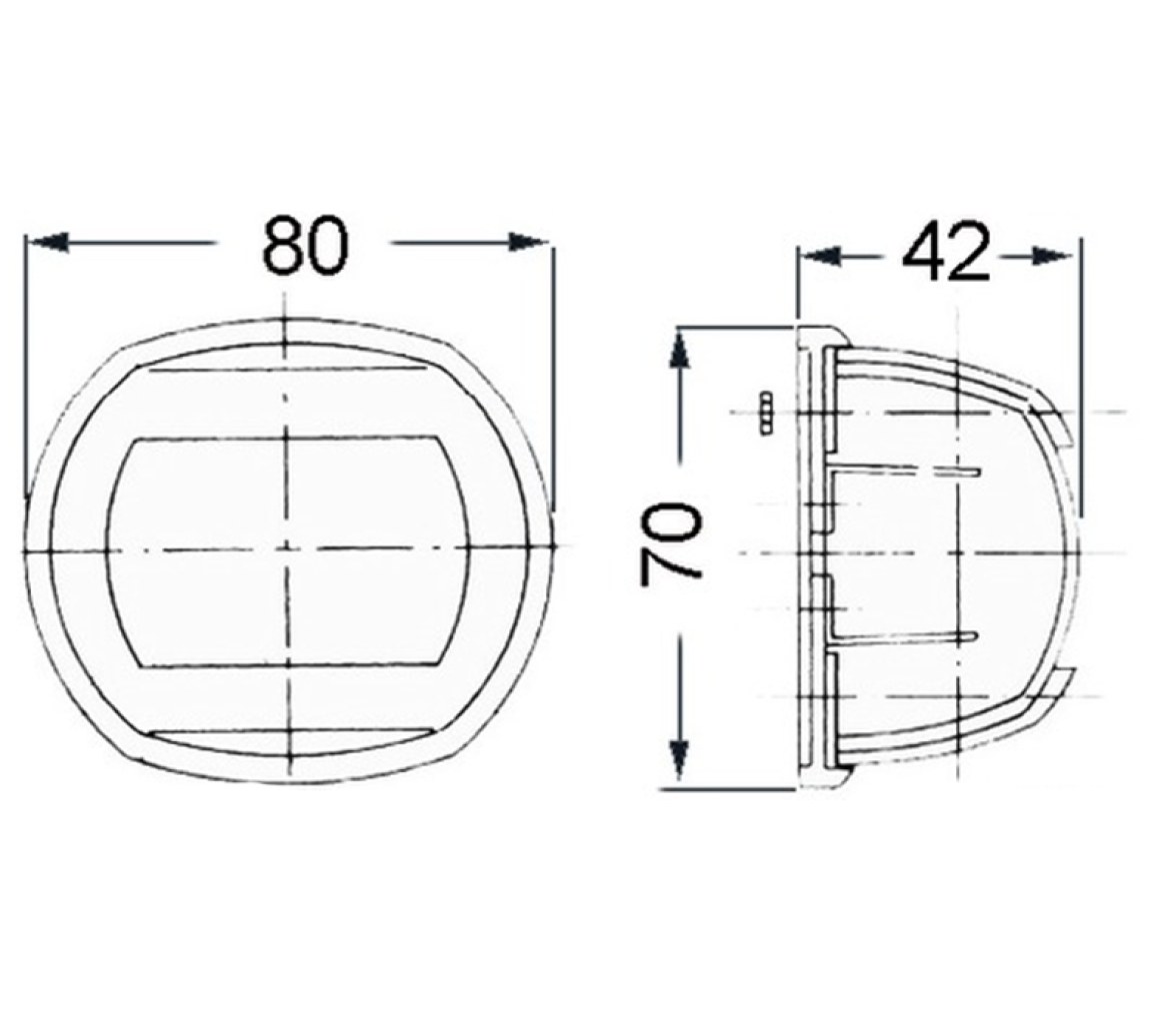 Osculati Luz Posicion LED Estribor carcasa negra Sphera