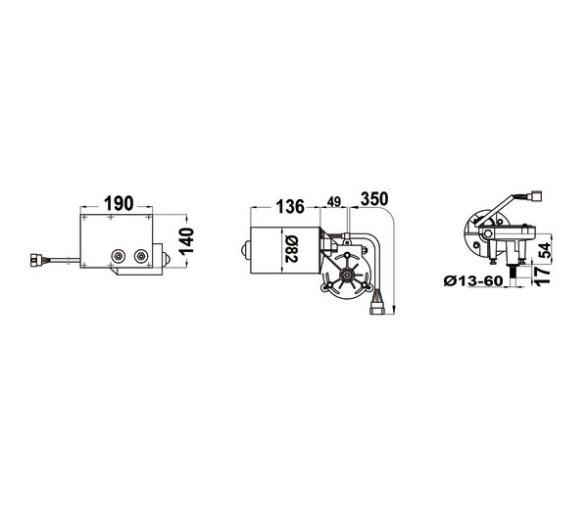 Osculati Motor Limpiaparabrisas 100W