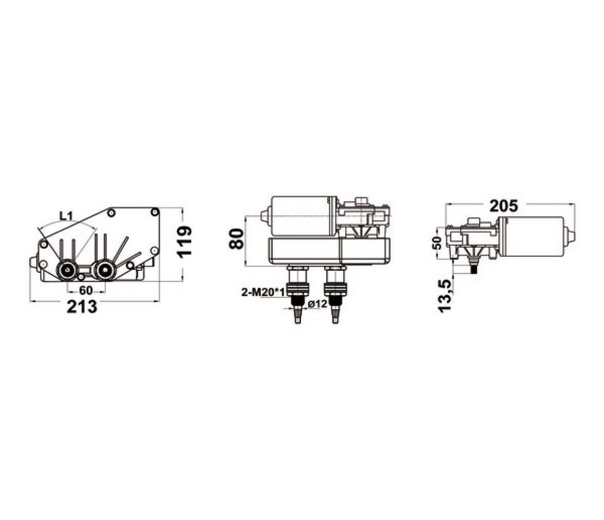 Osculati Motor Limpiaparabrisas 70W