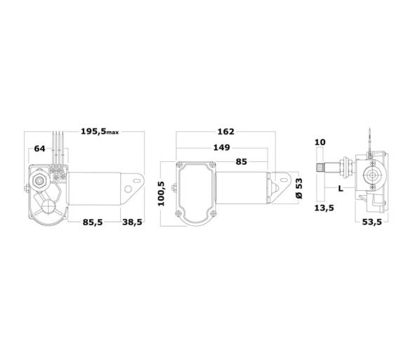 Osculati Motor Limpiaparabrisas Eje 51mm