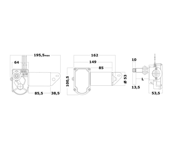 Osculati Motor Limpiaparabrisas Eje 51mm