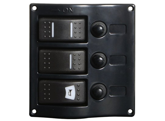 Osculati Electric Panel 3 switches finish graphite