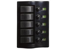 Osculati Panel Electrico 5 interruptores acabado grafito