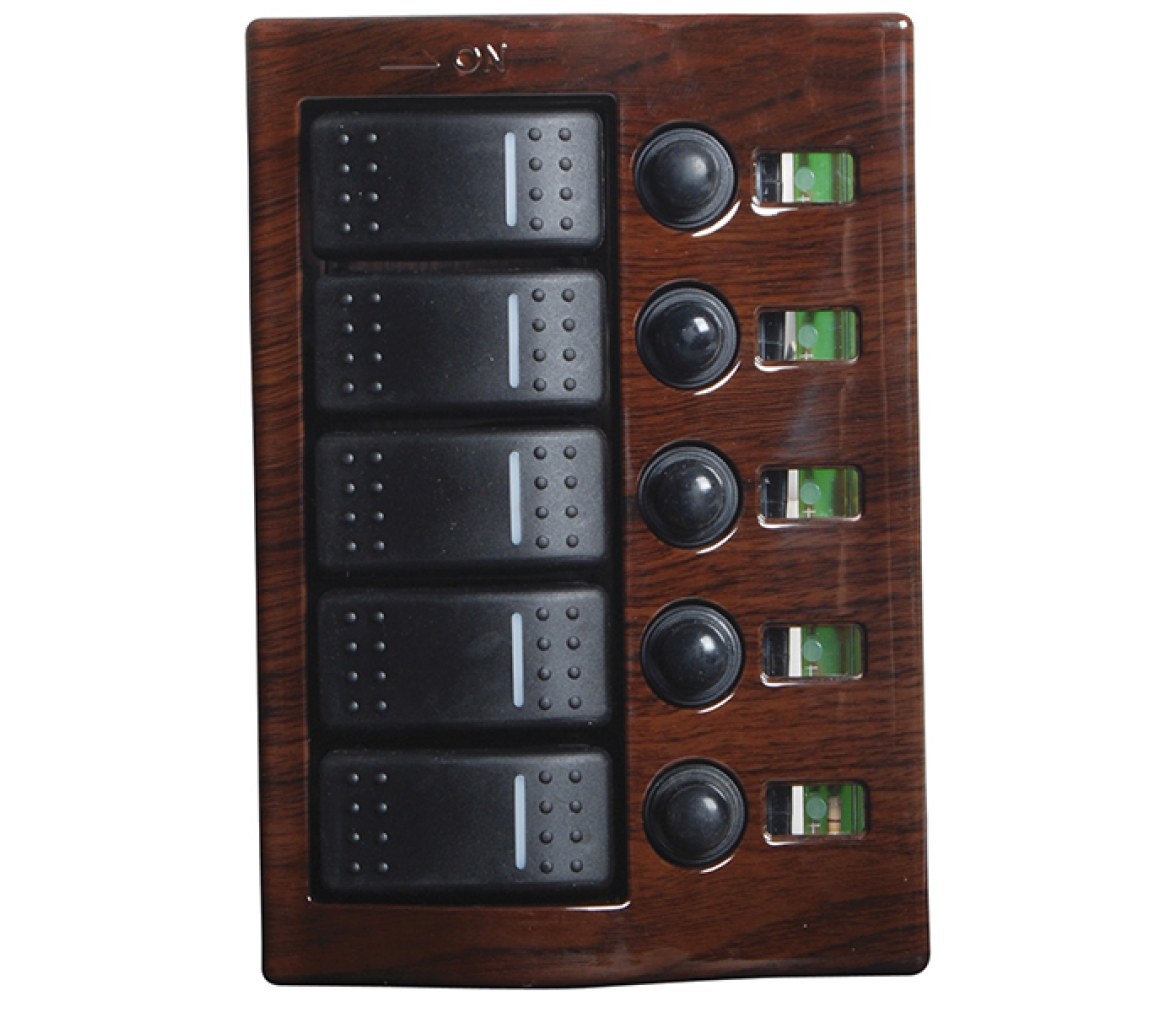 Osculati Electric Panel 5 switches finish wood